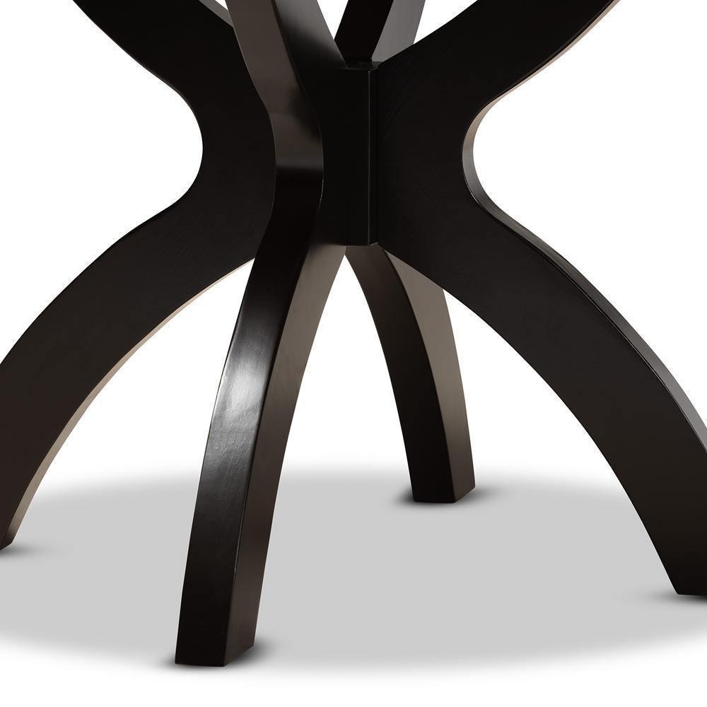 Tilde Modern and Contemporary Dark Brown Finished 35-Inch-Wide Round Wood Dining Table FredCo
