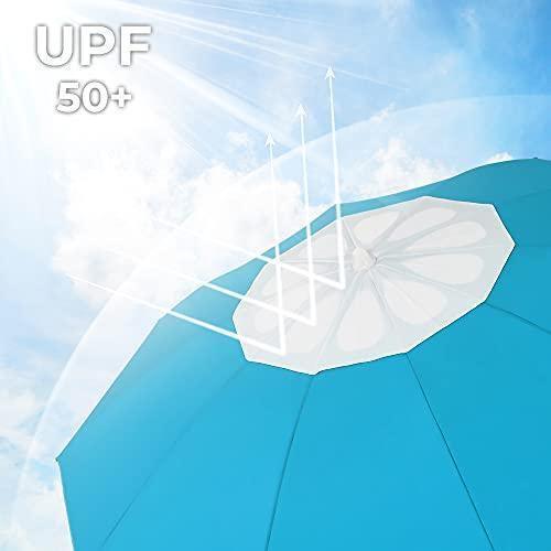 Tilt Function Beach Umbrella Teal FredCo