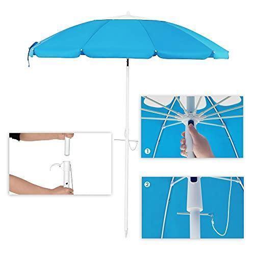 Tilt Function Beach Umbrella Teal FredCo