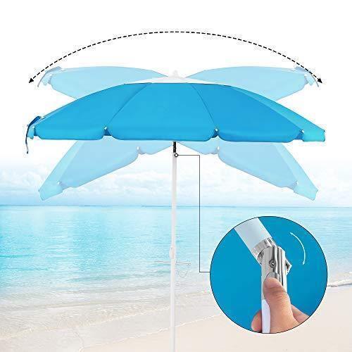 Tilt Function Beach Umbrella Teal FredCo