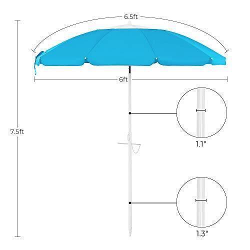 Tilt Function Beach Umbrella Teal FredCo