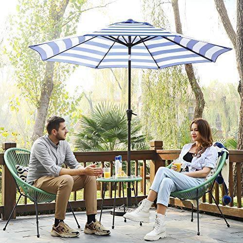 Tilt Umbrella for Deck Blue/White FredCo