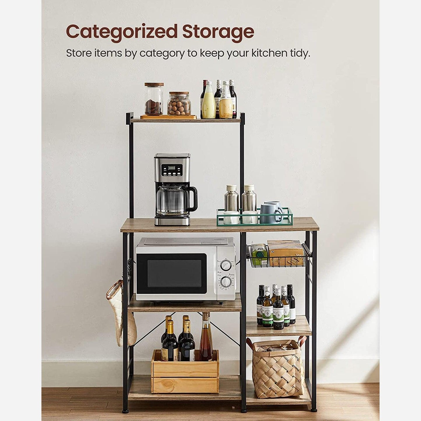 Toasted Oak Baker's Rack, 50 Inch FredCo