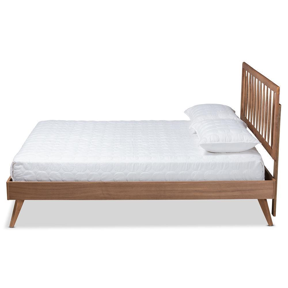 Toru Mid-Century Modern Ash Walnut Finished Wood Full Size Platform Bed FredCo