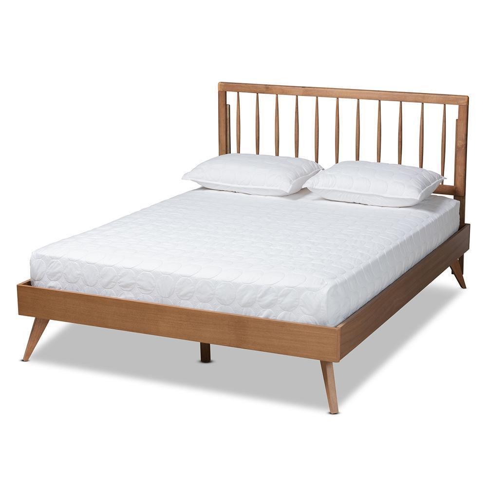 Toru Mid-Century Modern Ash Walnut Finished Wood Full Size Platform Bed FredCo