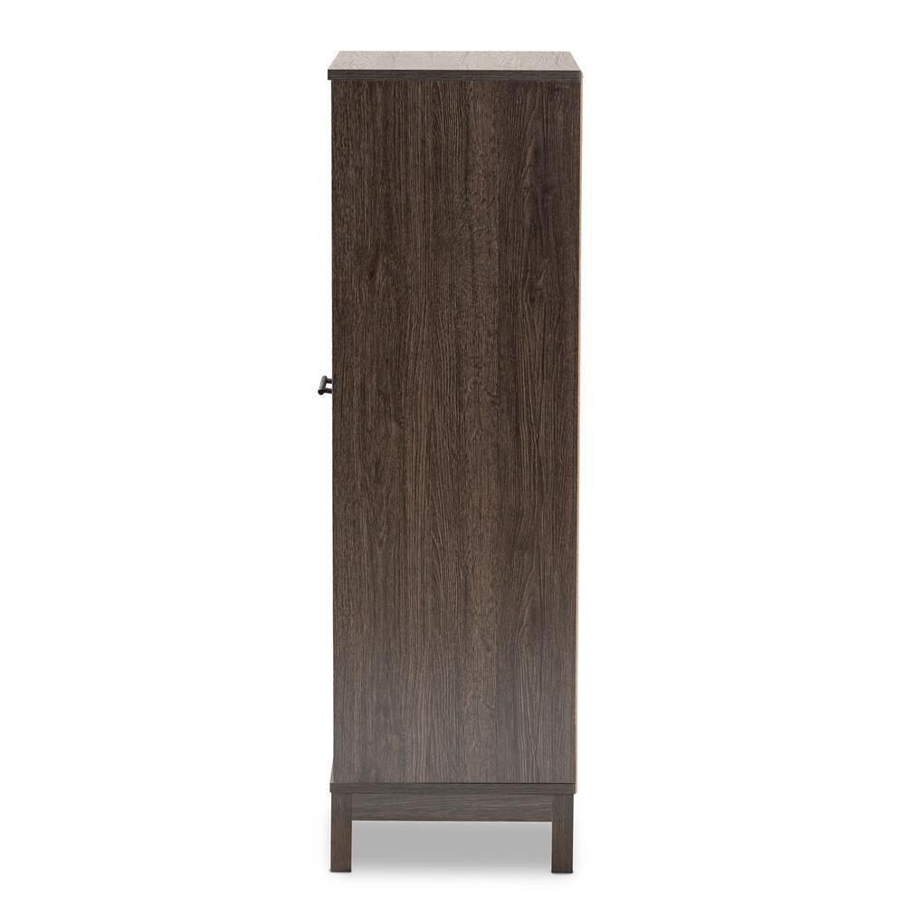 Trenton Modern and Contemporary Dark Brown Finished Wood 1-Drawer Wine Storage Cabinet FredCo