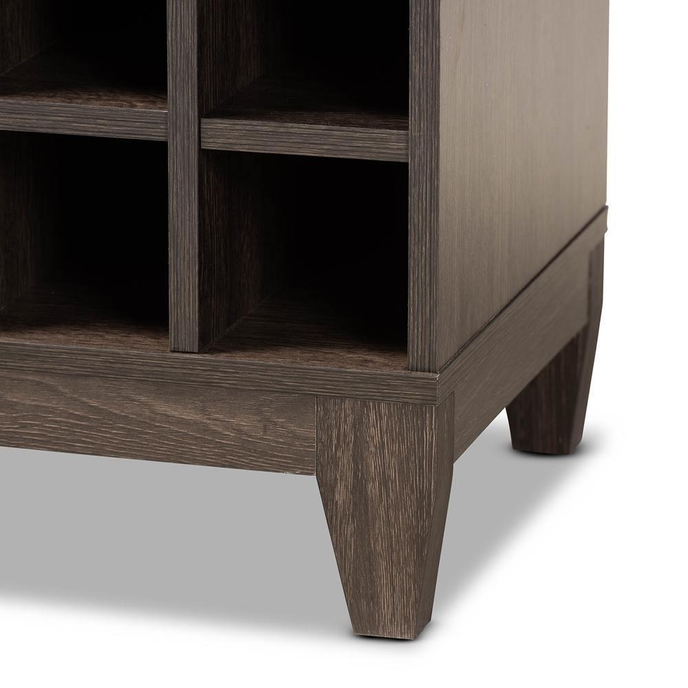 Trenton Modern and Contemporary Dark Brown Finished Wood 1-Drawer Wine Storage Cabinet FredCo