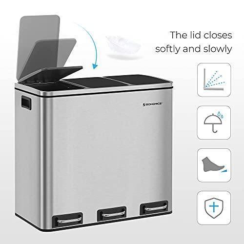 Triple Trash Can Silver FredCo