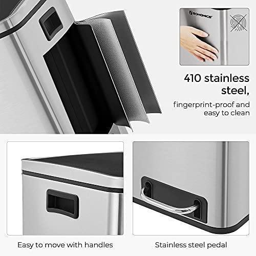 Triple Trash Can Silver FredCo