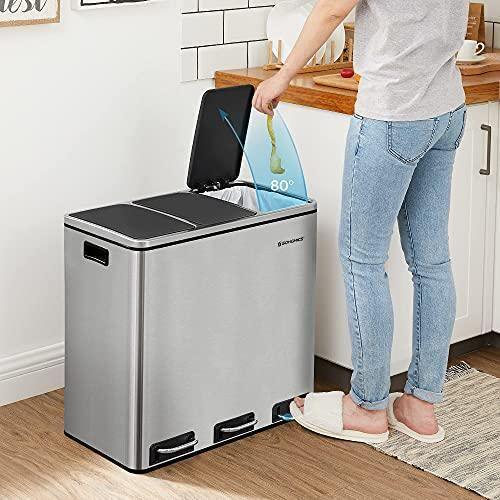 Triple Trash Can Silver FredCo