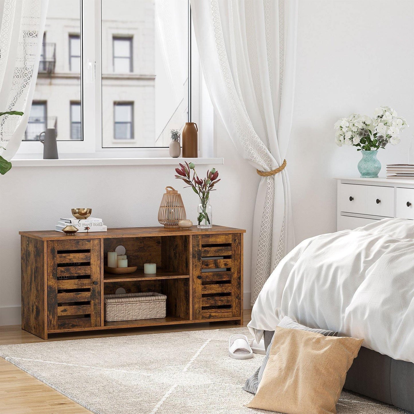 TV Cabinet Rustic Brown FredCo