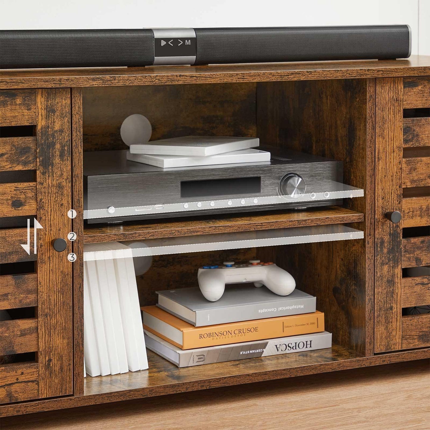 TV Cabinet Rustic Brown FredCo