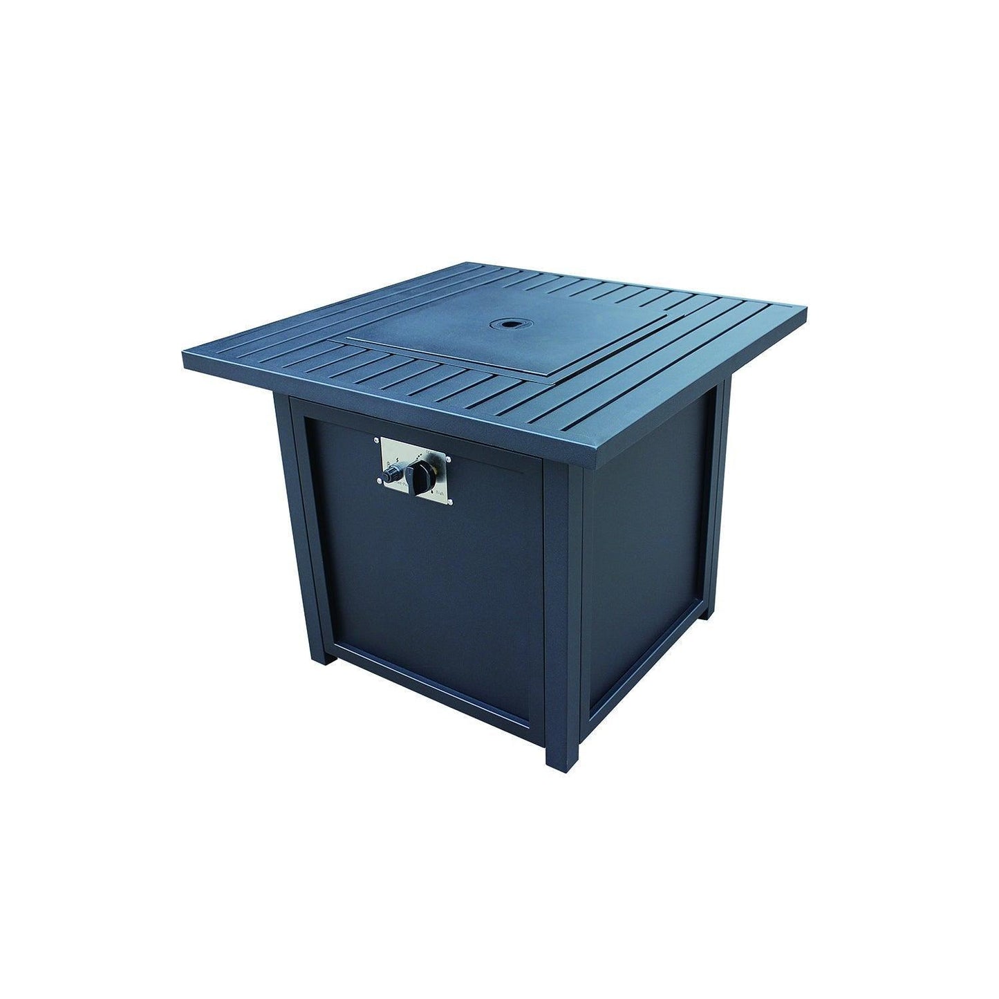 Upland 28” Slat Top Gas Fire Pit Table-Black FredCo