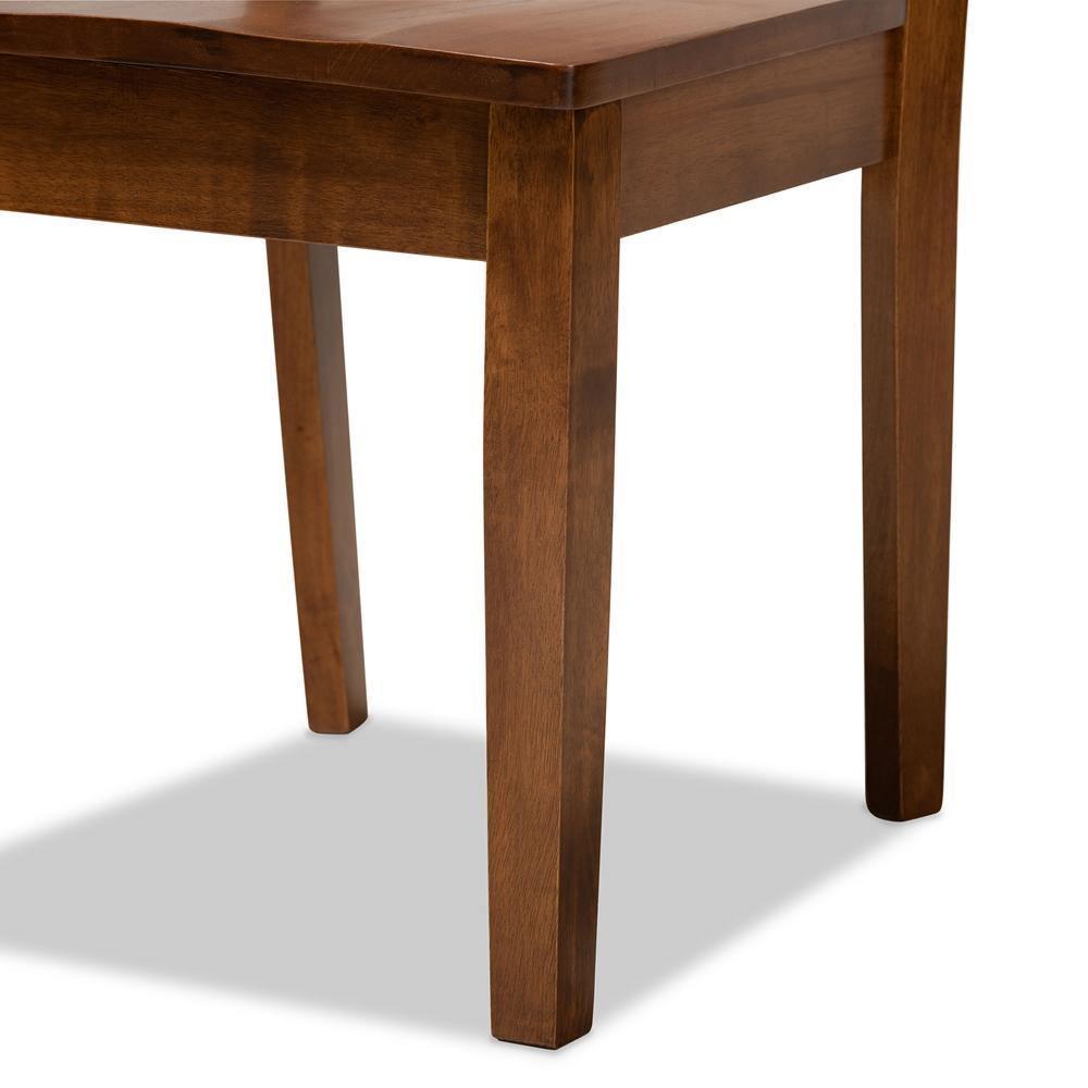 Valda Modern and Contemporary Transitional Walnut Brown Finished Wood 5-Piece Dining Set FredCo