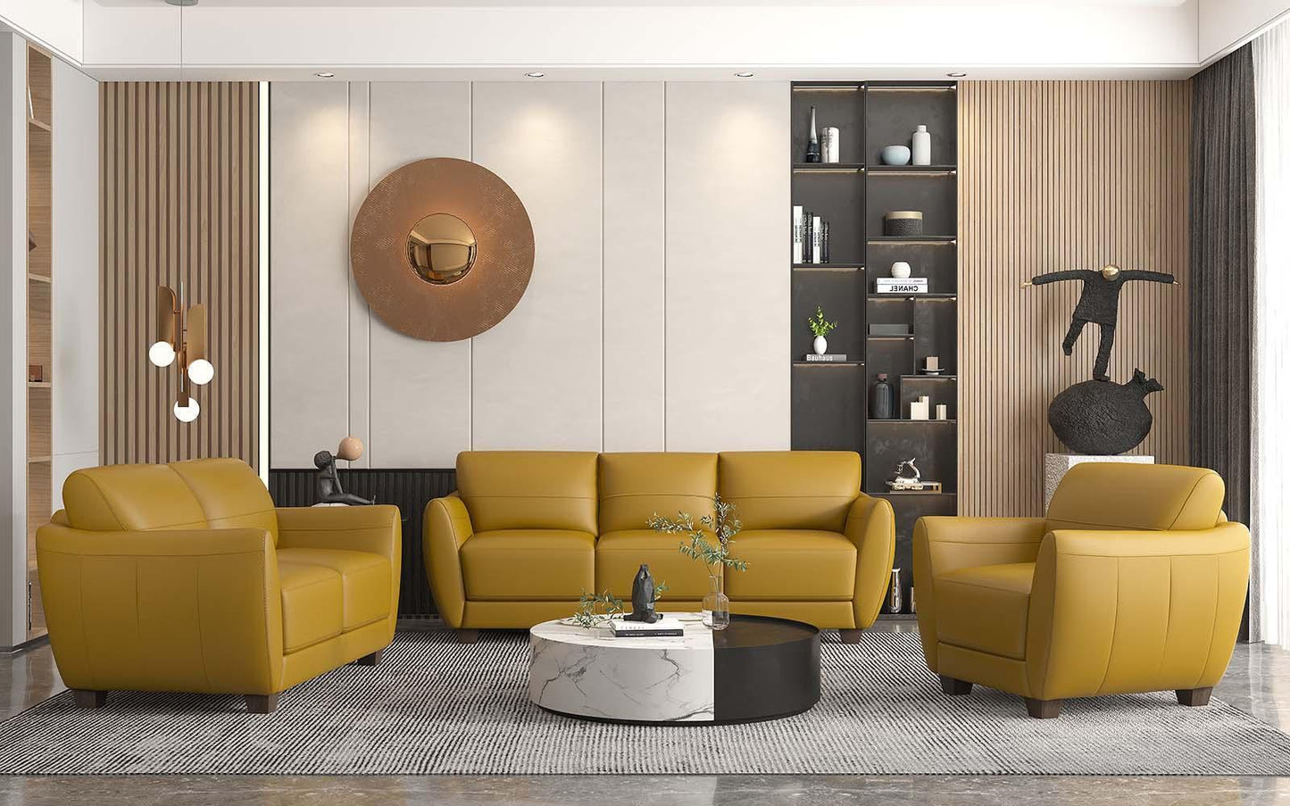 Valeria Chair Mustard Leather FredCo