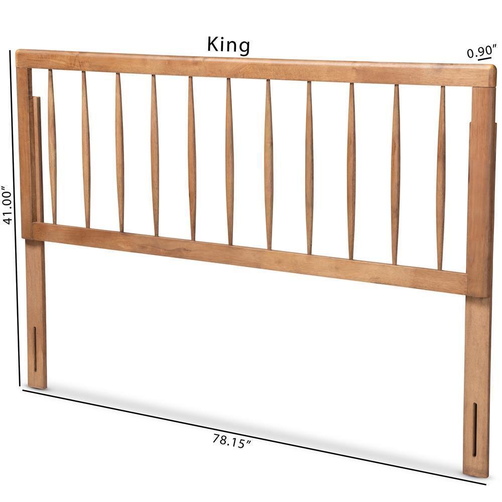 Valin Modern and Contemporary Ash Walnut Finished Wood Queen Size Headboard FredCo