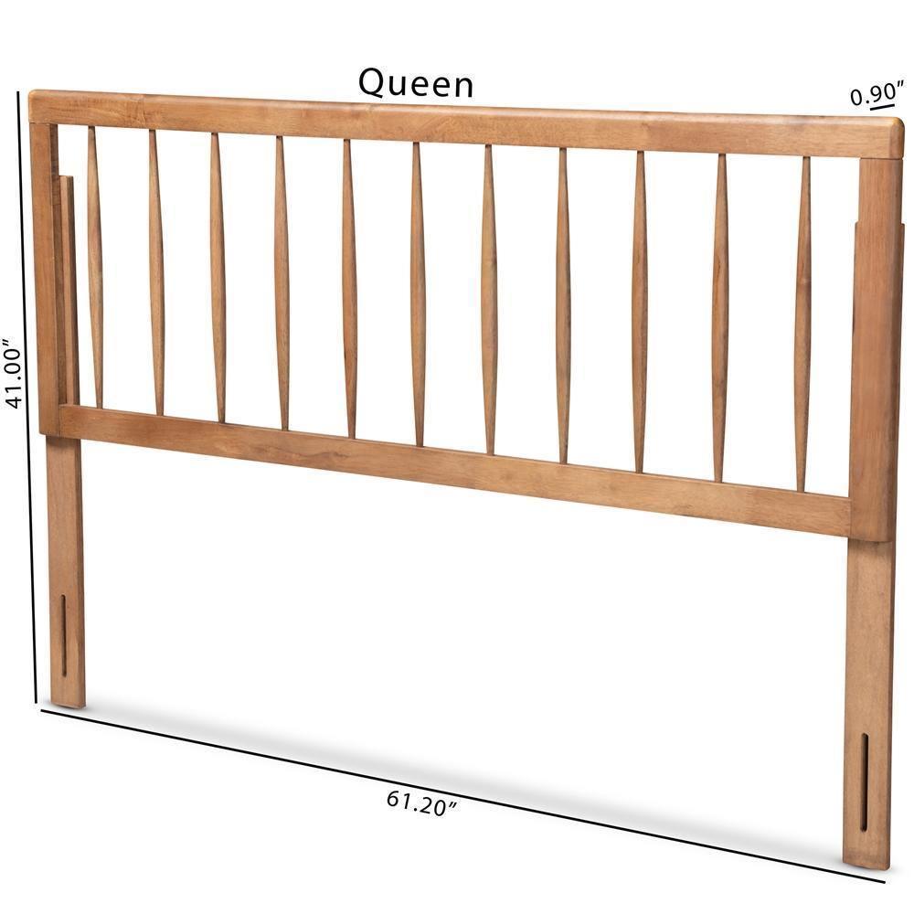 Valin Modern and Contemporary Ash Walnut Finished Wood Queen Size Headboard FredCo