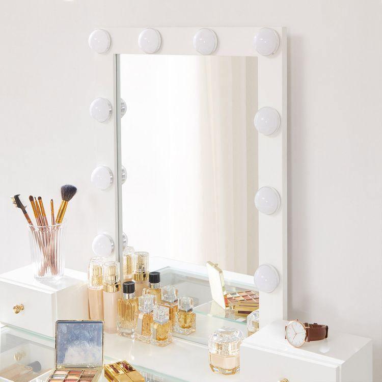 Vanity Set With Cushioned Stool, White FredCo