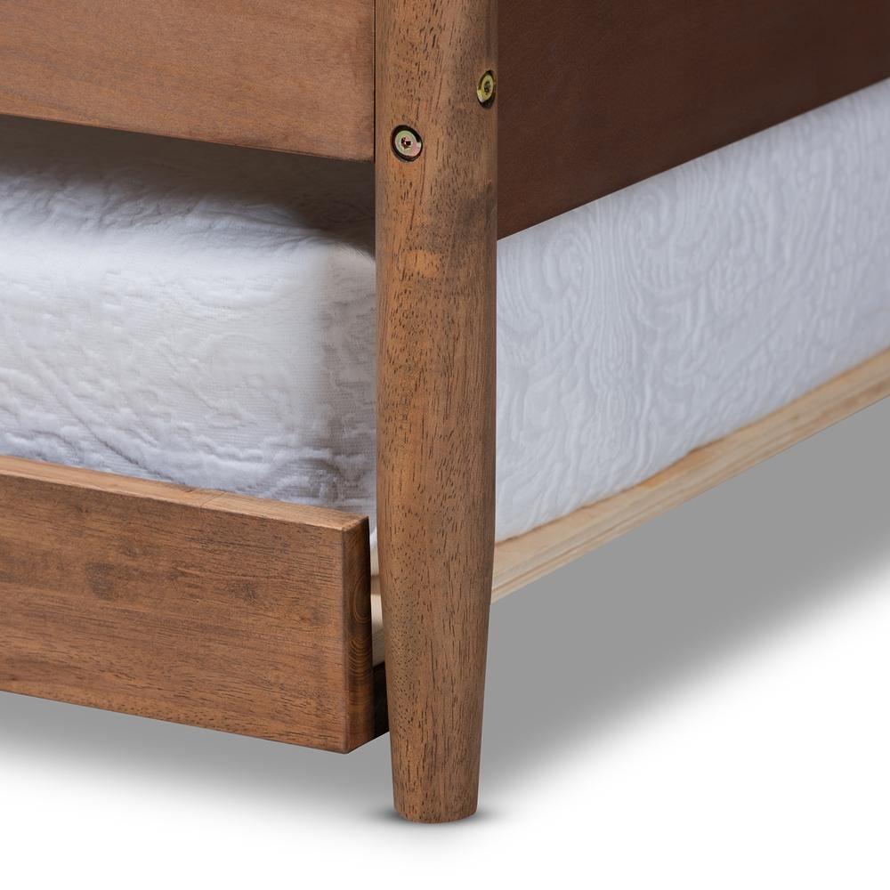 Veles Mid-Century Modern Ash Wanut Finished Wood Daybed with Trundle FredCo