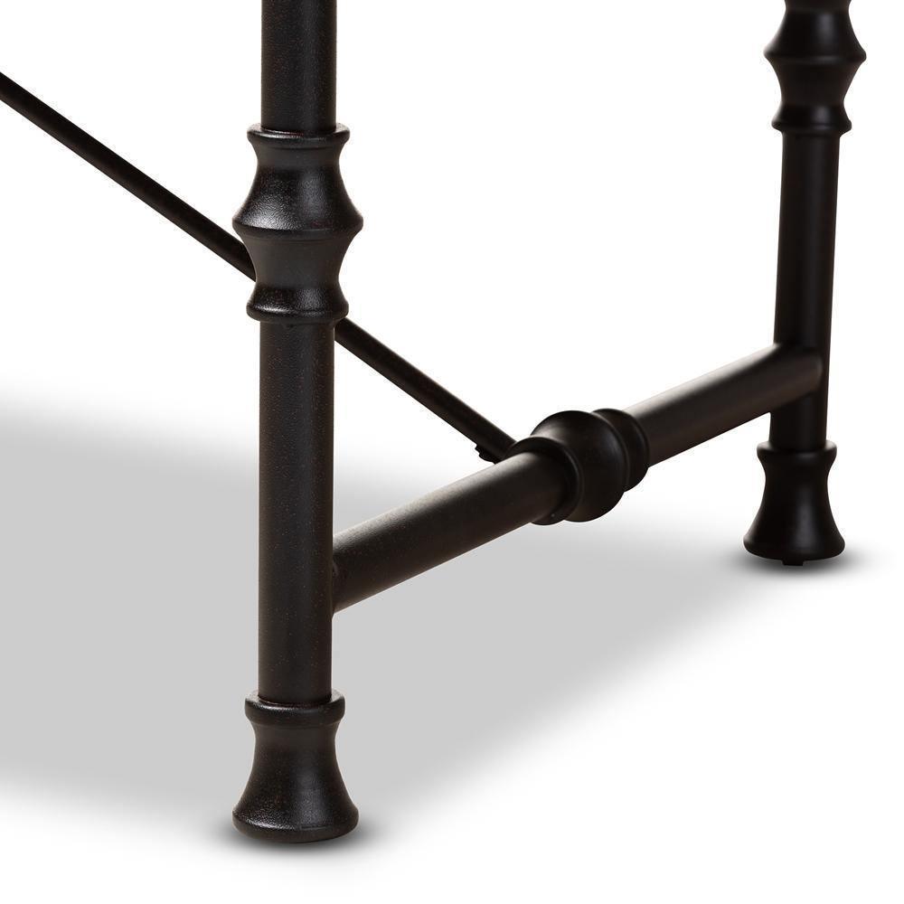 Verdin Vintage Rustic Industrial Style Wood and Dark Bronze-finished Criss Cross Desk FredCo