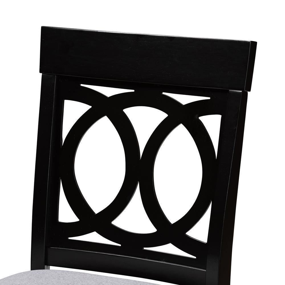 Verina Modern and Contemporary Grey Fabric Upholstered Espresso Brown Finished Wood Counter Stool (Set of 2) FredCo