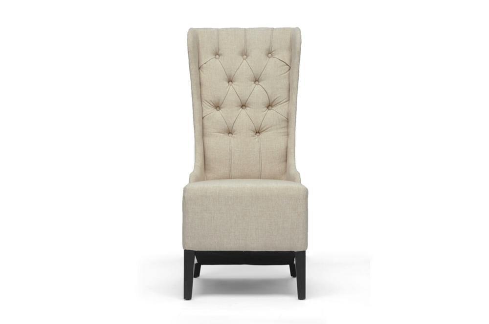 Vincent Beige Linen Modern Accent Chair FredCo