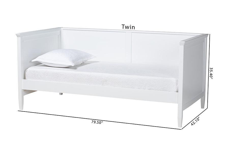 Viva Classic and Traditional White Finished Wood Twin Size Daybed FredCo