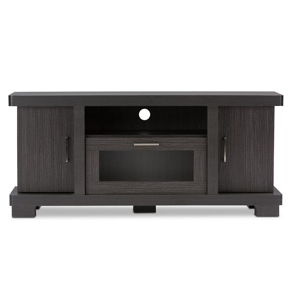Viveka 47-Inch Greyish Dark Brown Wood TV Cabinet with 2 Doors FredCo