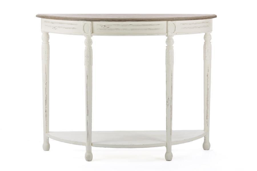 Vologne Traditional White Wood French Console Table FredCo