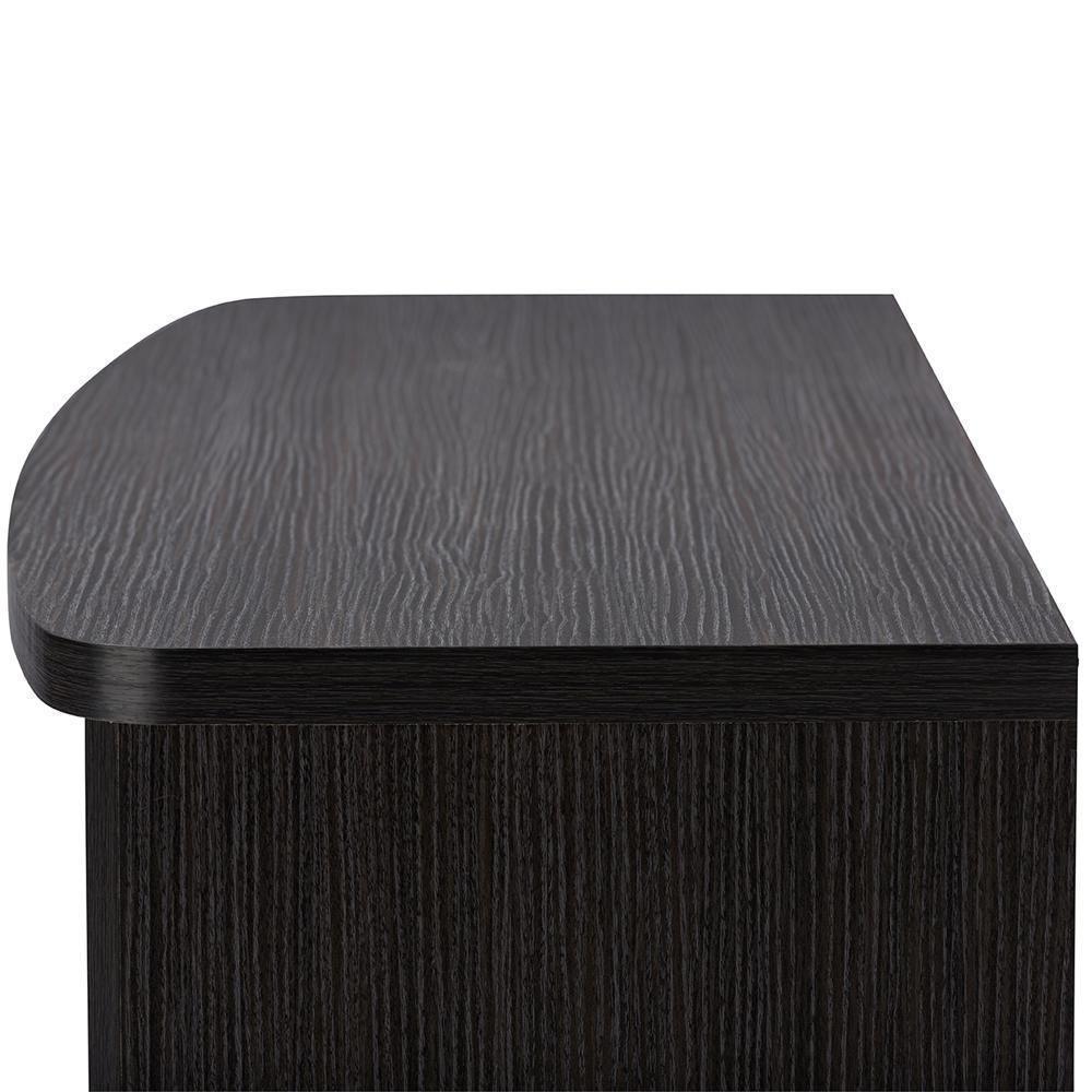 Walda 60-Inch Greyish Dark Brown Wood TV Cabinet with 2 Sliding Doors and 1 Drawer FredCo