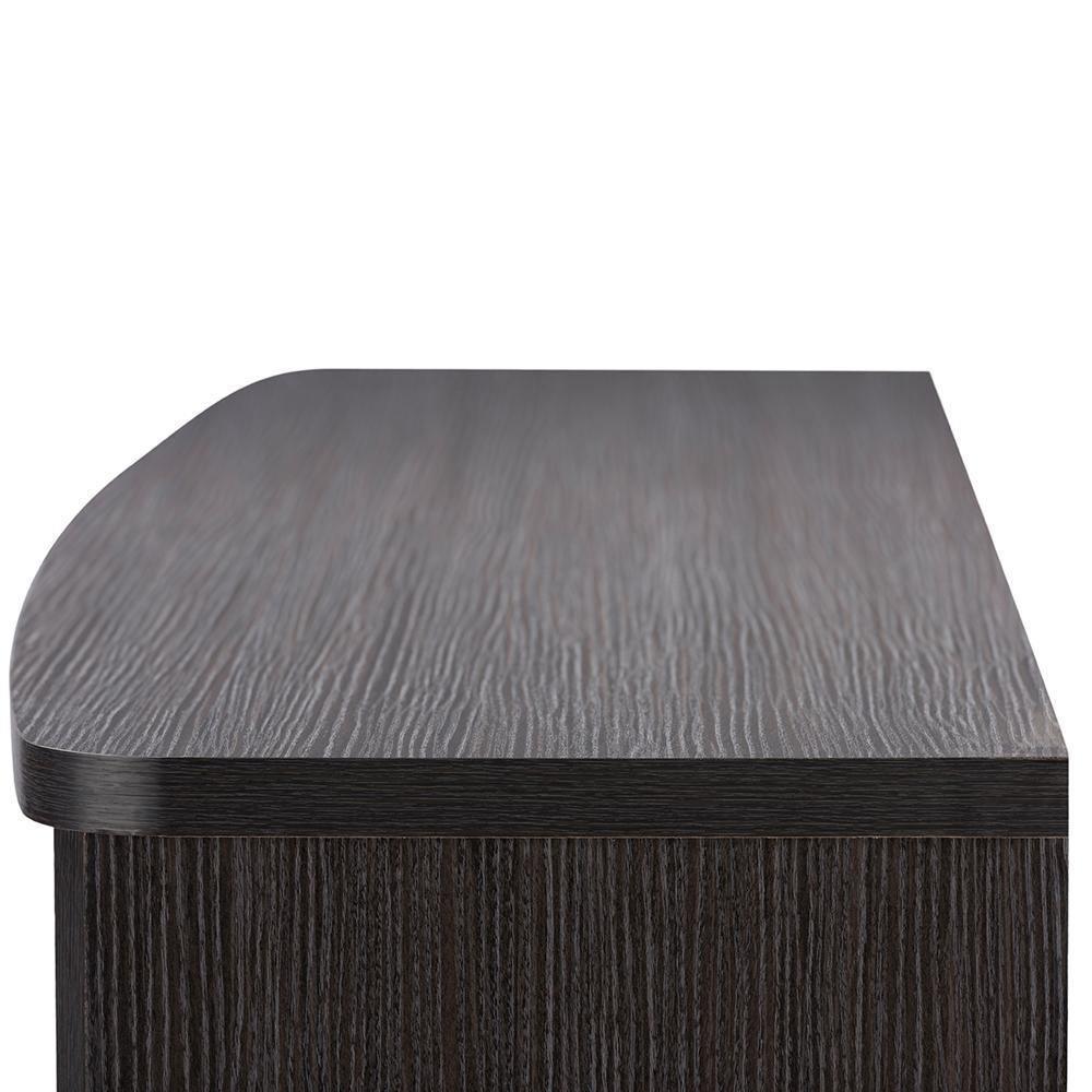 Walda 70-Inch Greyish Dark Brown Wood TV Cabinet with 2 Sliding Doors and 2 Drawers FredCo