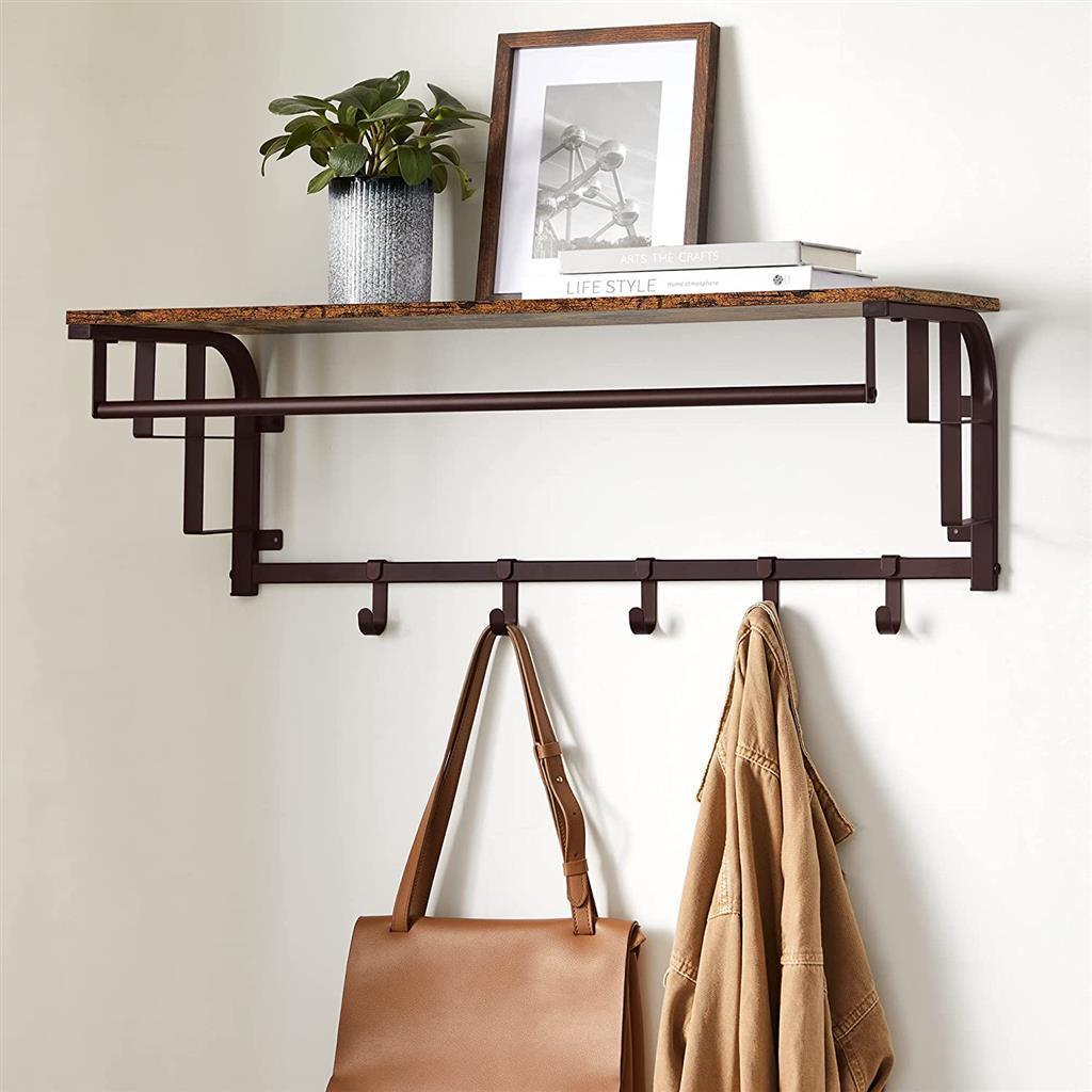 Wall 5 Hook Rack with Hanging Rail FredCo