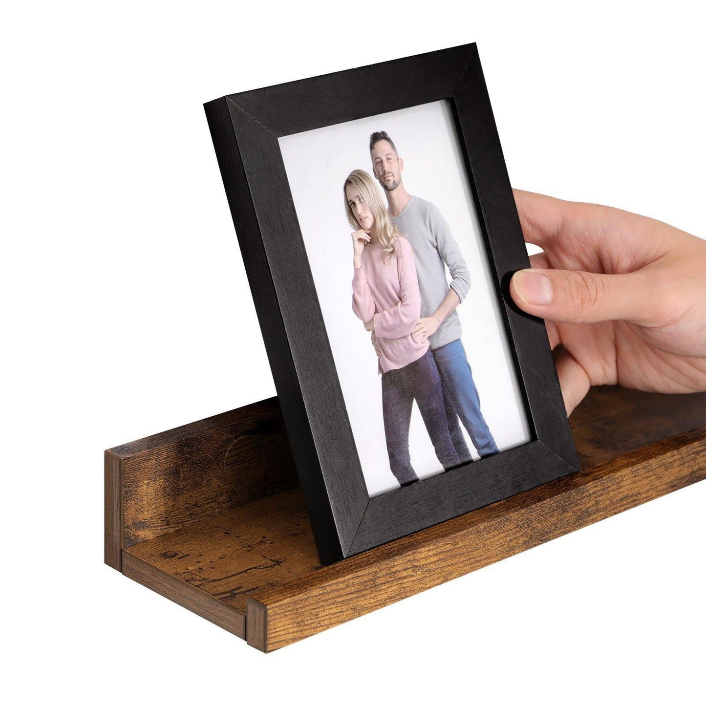 Wall Shelves Set of 3 Rustic Brown FredCo