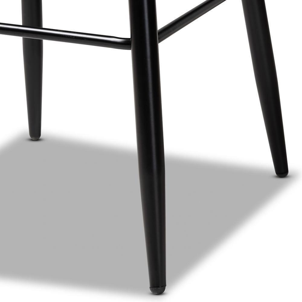 Walter Mid-Century Contemporary Tan Faux Leather Upholstered and Black Metal 4-Piece Bar Stool Set FredCo