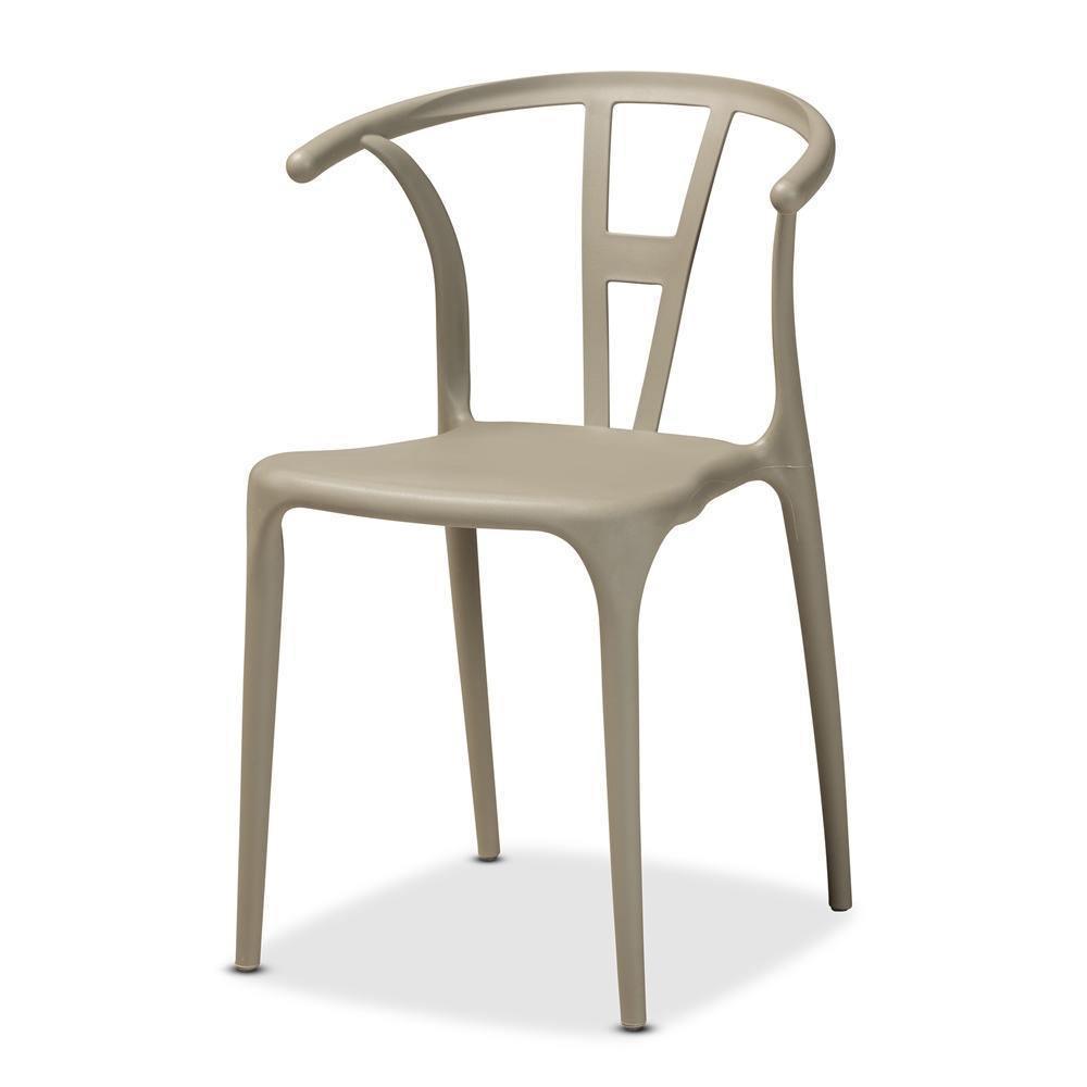 Warner Modern and Contemporary Beige Plastic 4-Piece Dining Chair Set FredCo