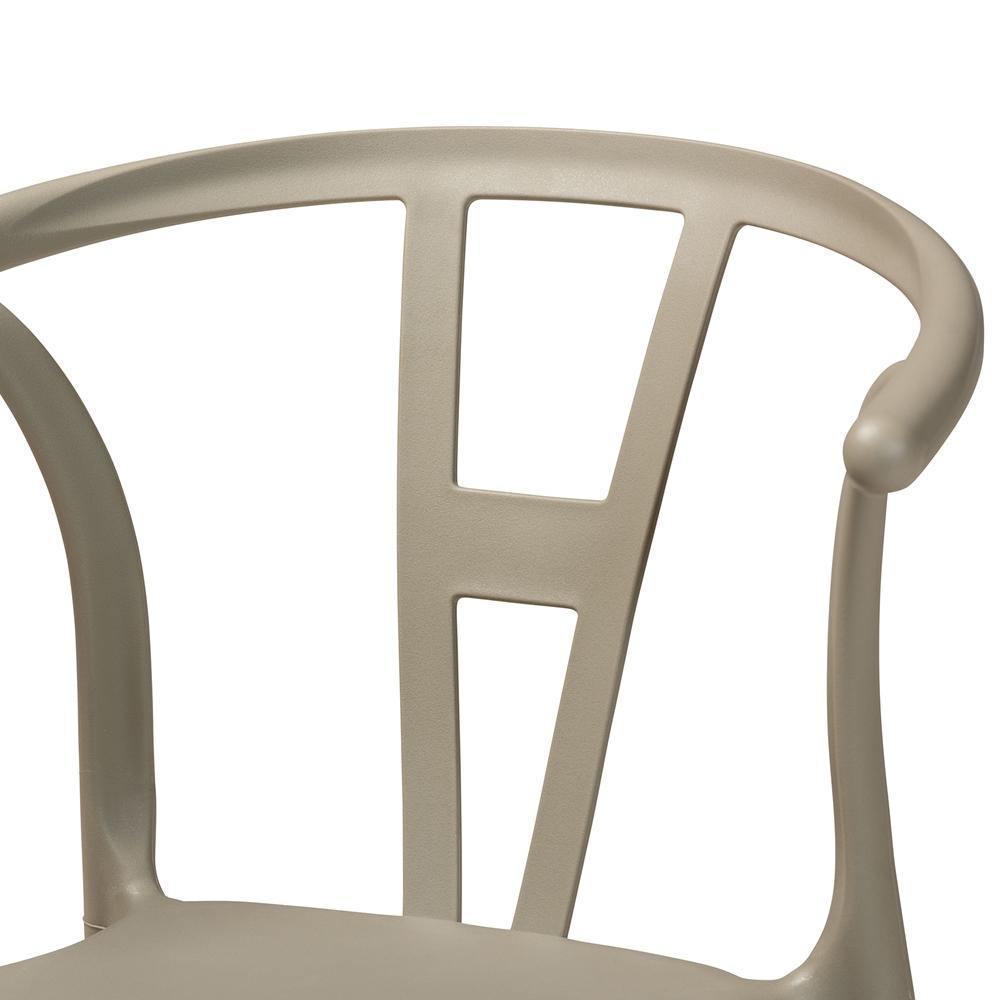 Warner Modern and Contemporary Beige Plastic 4-Piece Dining Chair Set FredCo