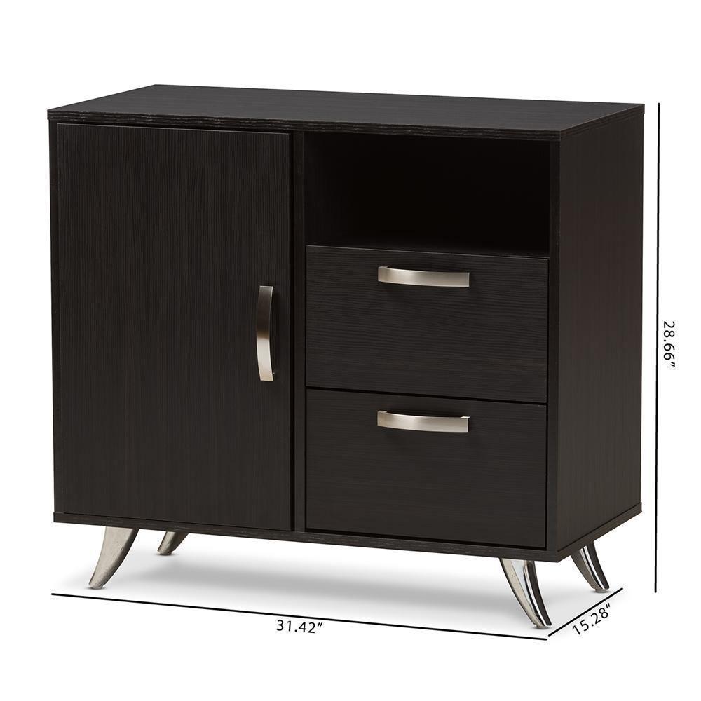 Warwick Modern and Contemporary Espresso Brown Finished Wood Sideboard FredCo