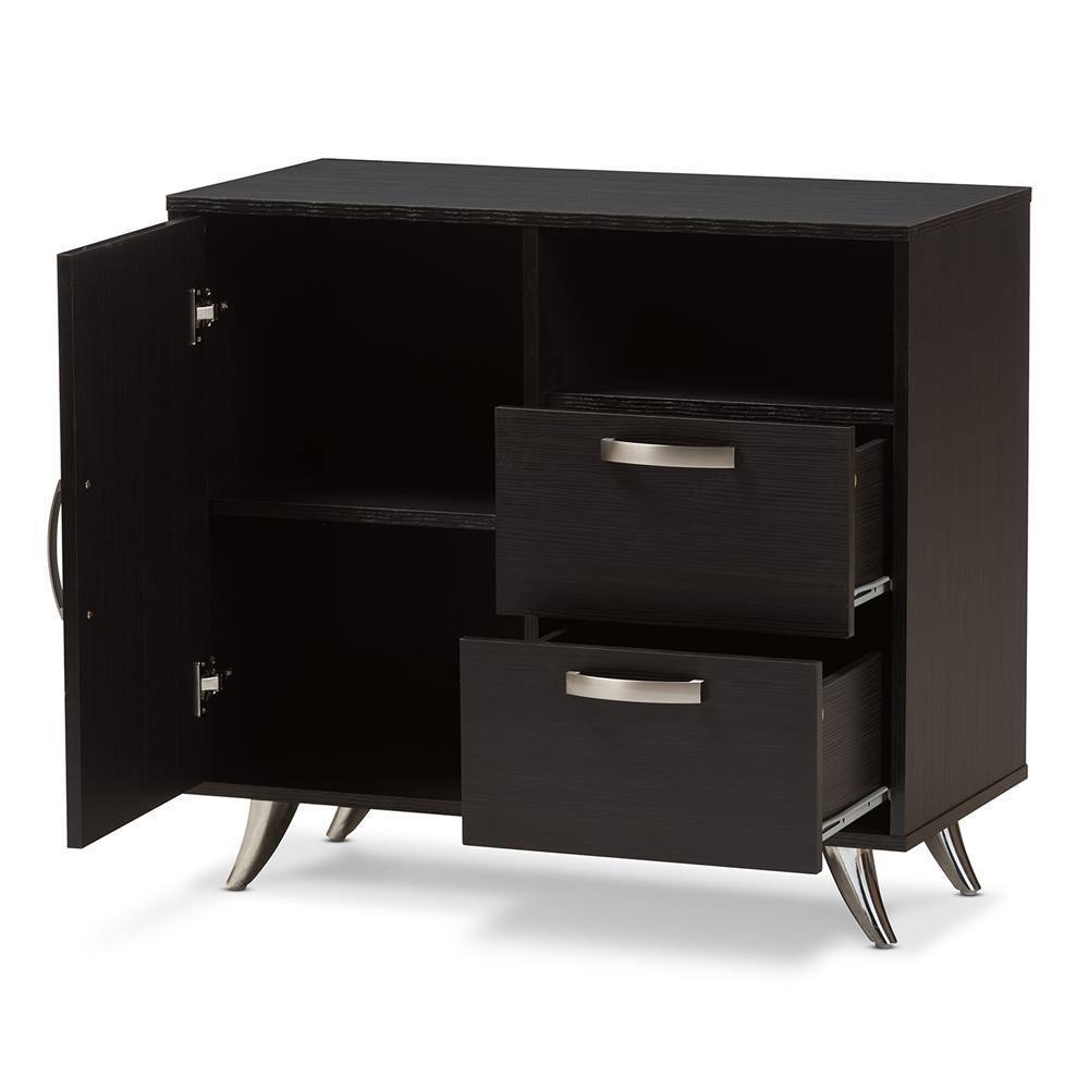 Warwick Modern and Contemporary Espresso Brown Finished Wood Sideboard FredCo