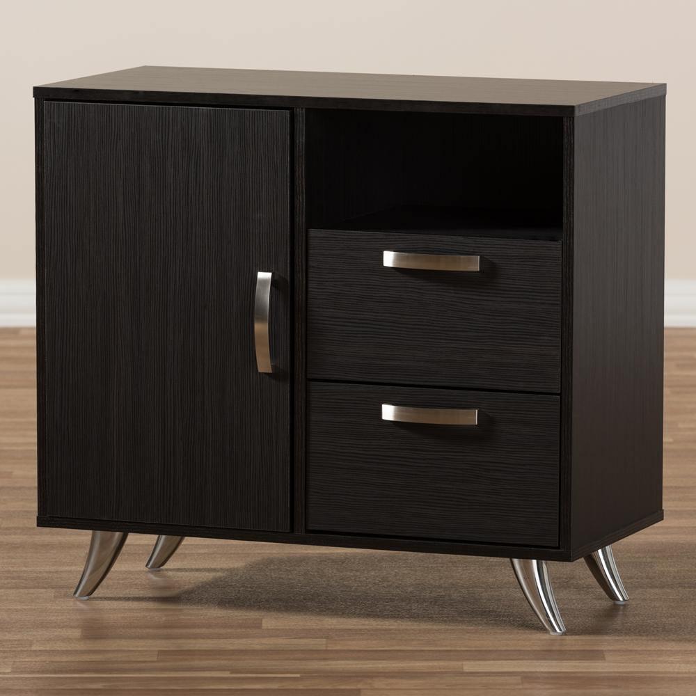Warwick Modern and Contemporary Espresso Brown Finished Wood Sideboard FredCo