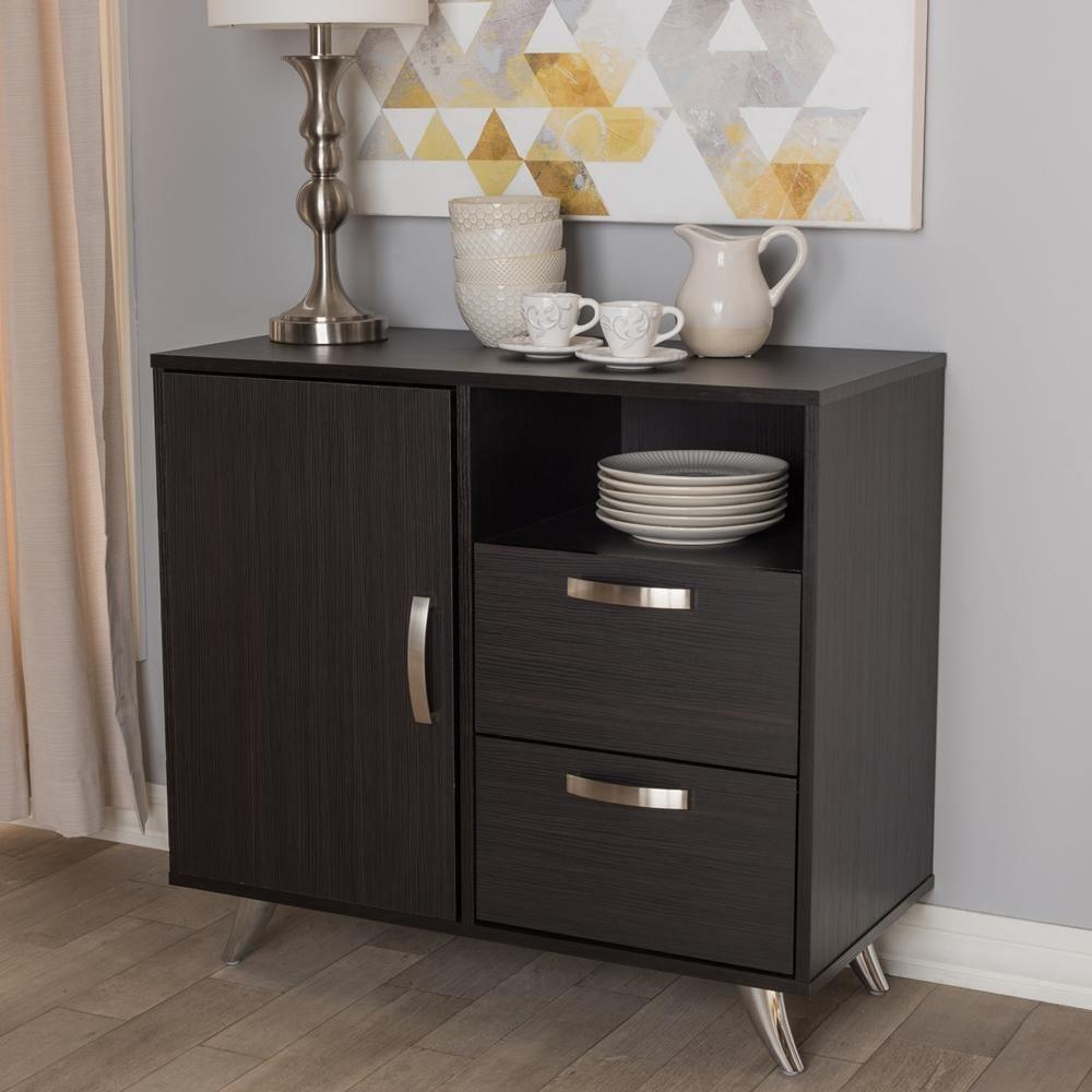 Warwick Modern and Contemporary Espresso Brown Finished Wood Sideboard FredCo