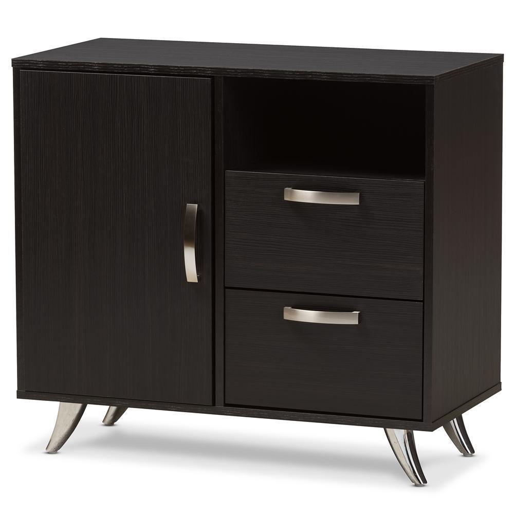 Warwick Modern and Contemporary Espresso Brown Finished Wood Sideboard FredCo