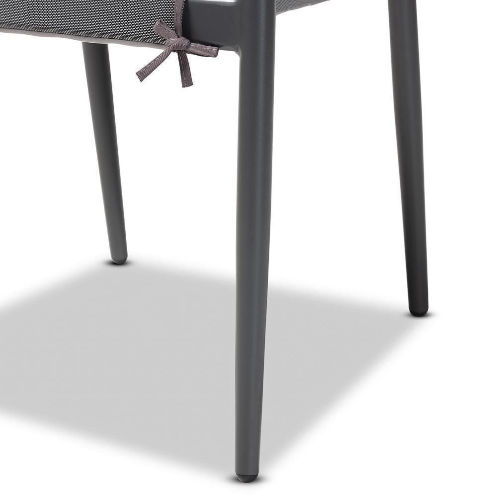Wendell Modern and Contemporary Grey Finished Rope and Metal Outdoor Dining Chair FredCo
