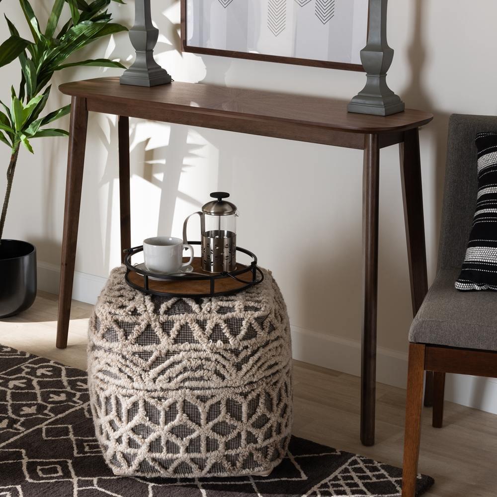 Wendy Mid-Century Modern Walnut Finished Wood Console Table FredCo