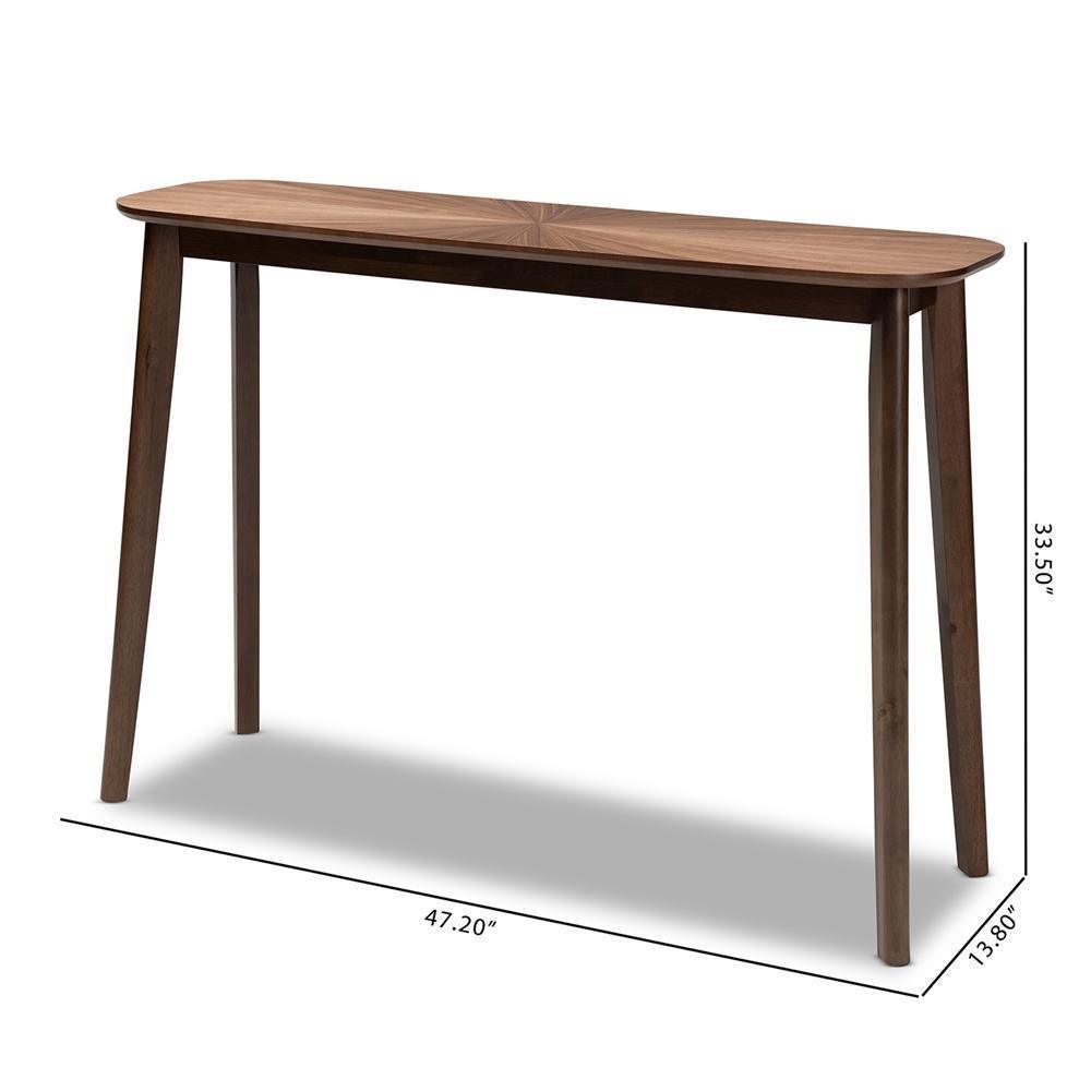 Wendy Mid-Century Modern Walnut Finished Wood Console Table FredCo