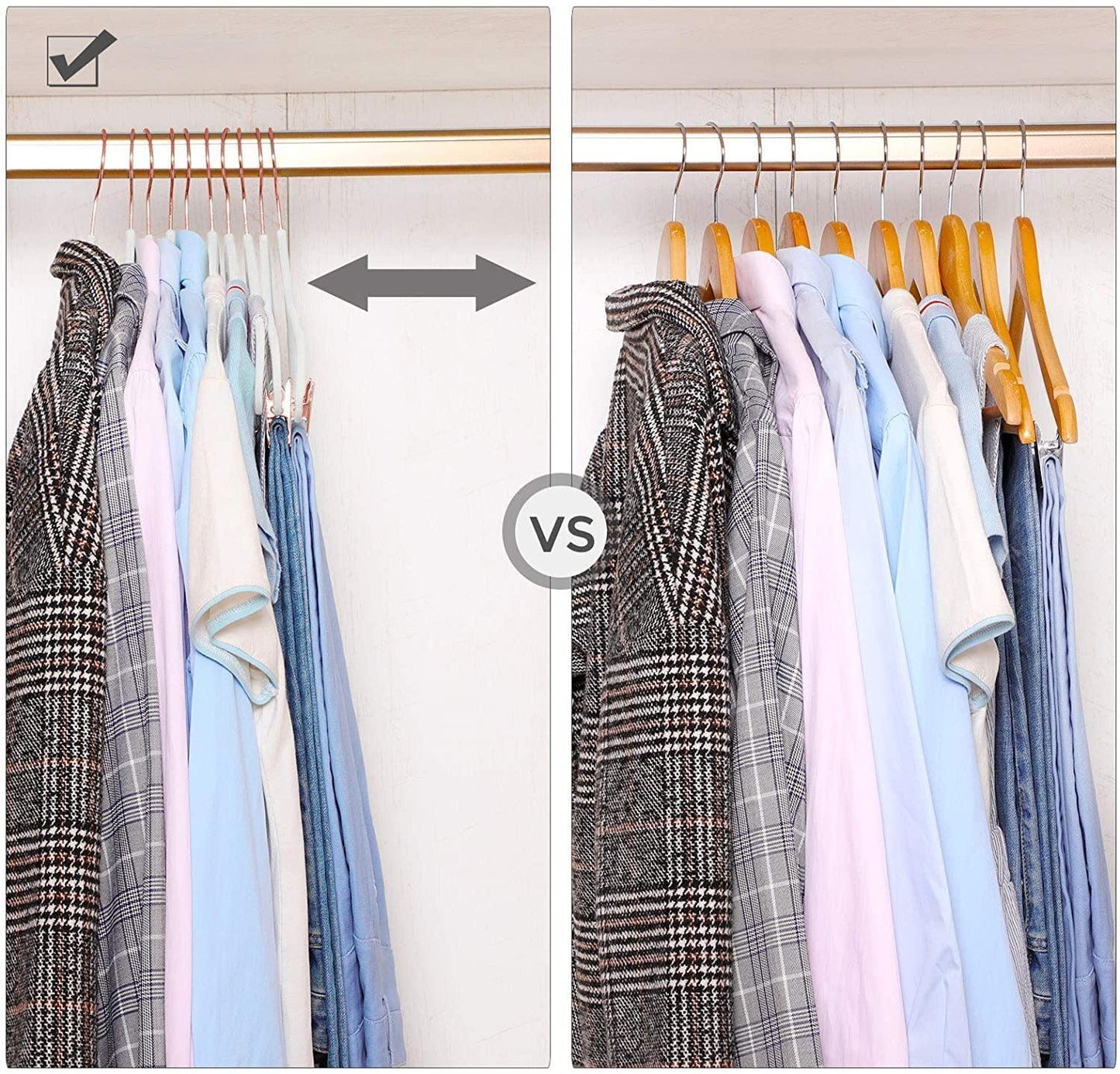 White 24-Pack Velvet Coat Hangers with Movable Clips FredCo
