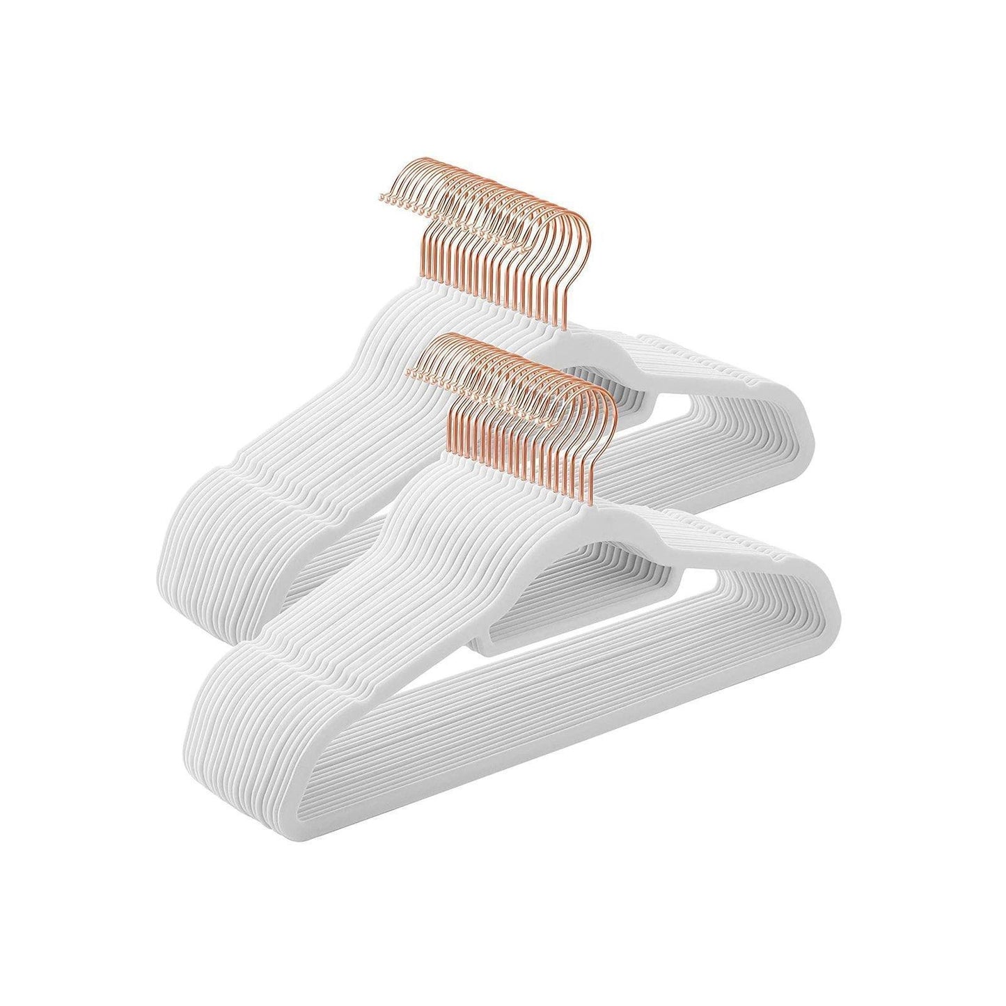 White 50 Pack Non-Slip Clothes Hangers FredCo