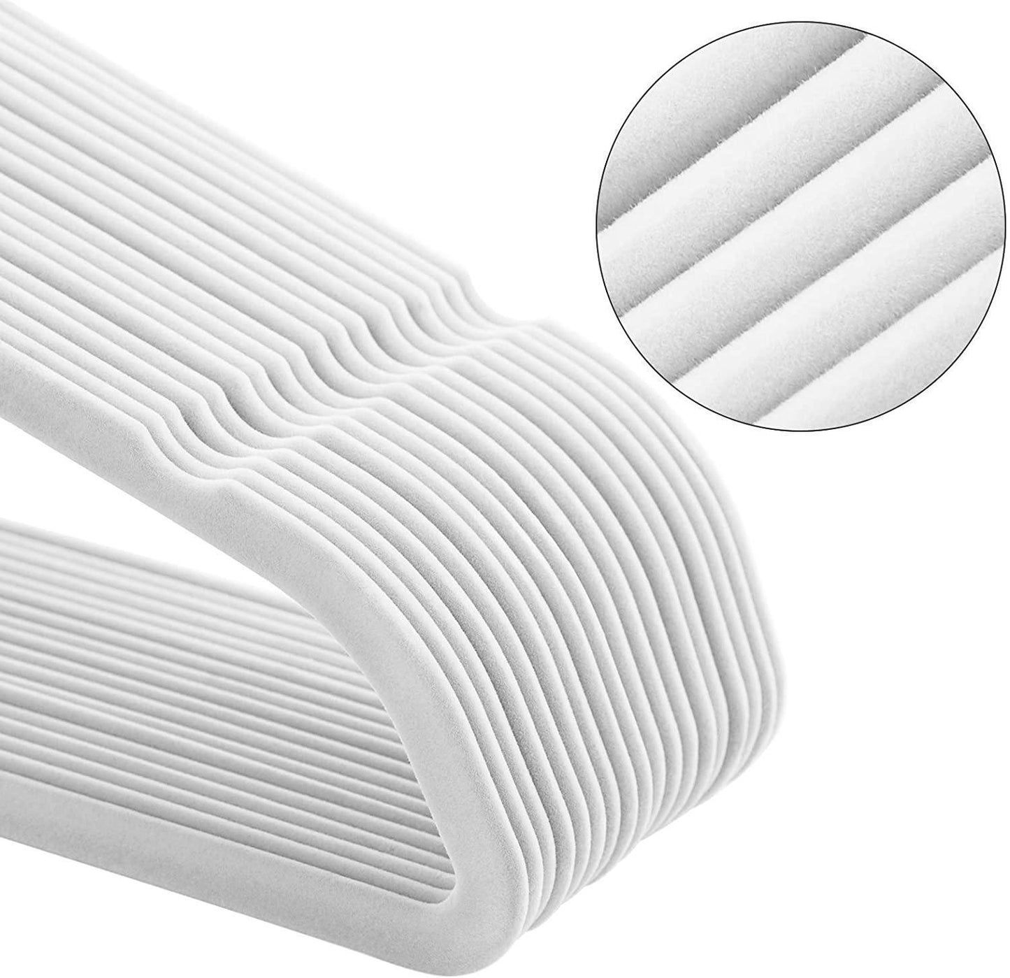 White 50 Pack Non-Slip Clothes Hangers FredCo