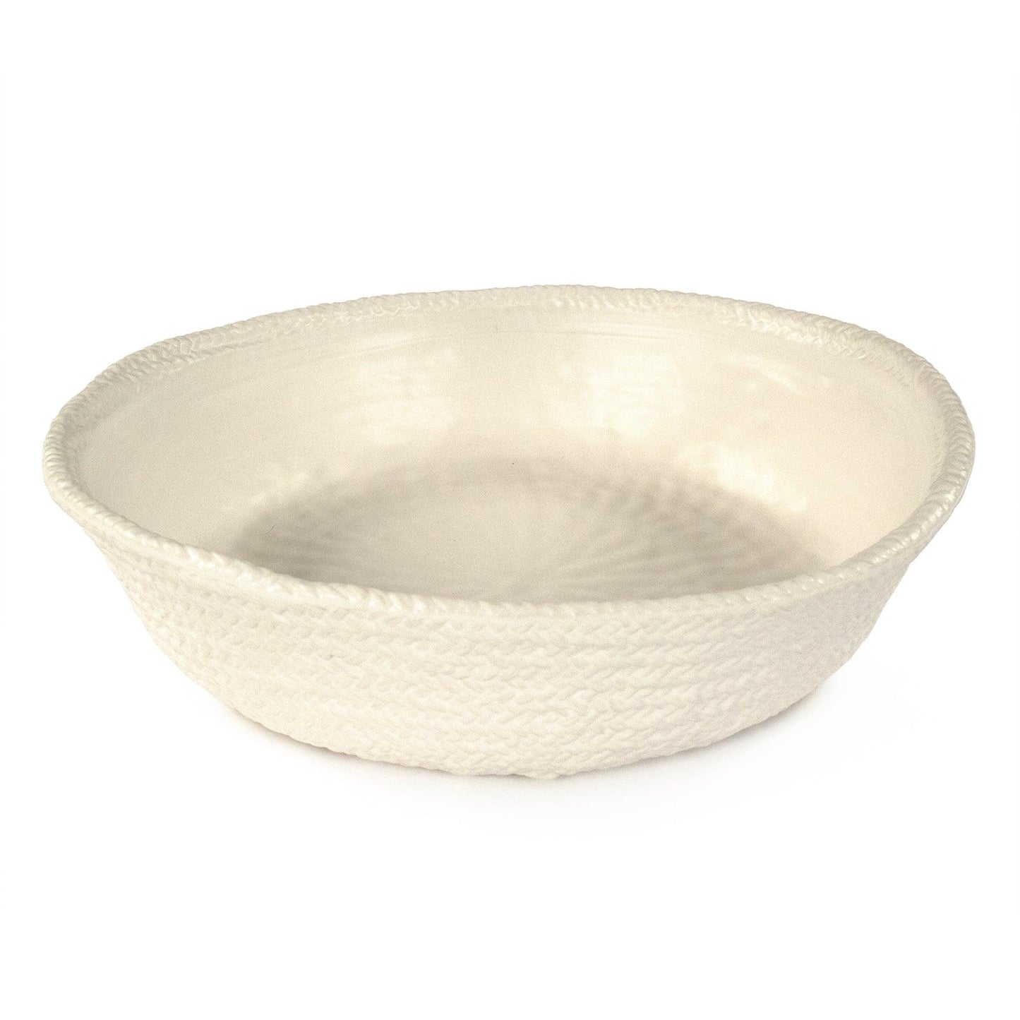 White Cross Weave Bowl Large CB3490-40-R11 FredCo