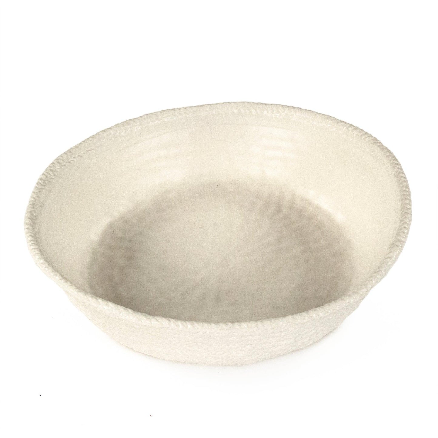 White Cross Weave Bowl Large CB3490-40-R11 FredCo