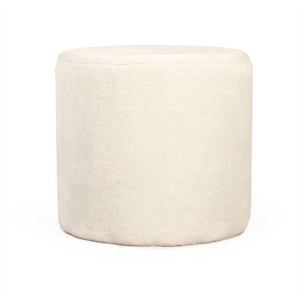 White Faux Fur Stool GH004-RW FredCo